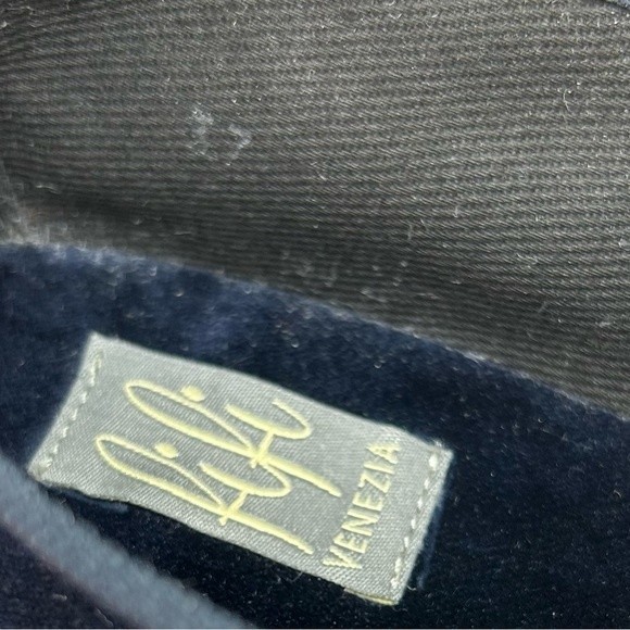 Fifi Venezia Gritti Blue Velvet Slippers Loafers 37 / 6.5 Handmade - Picture 8 of 9